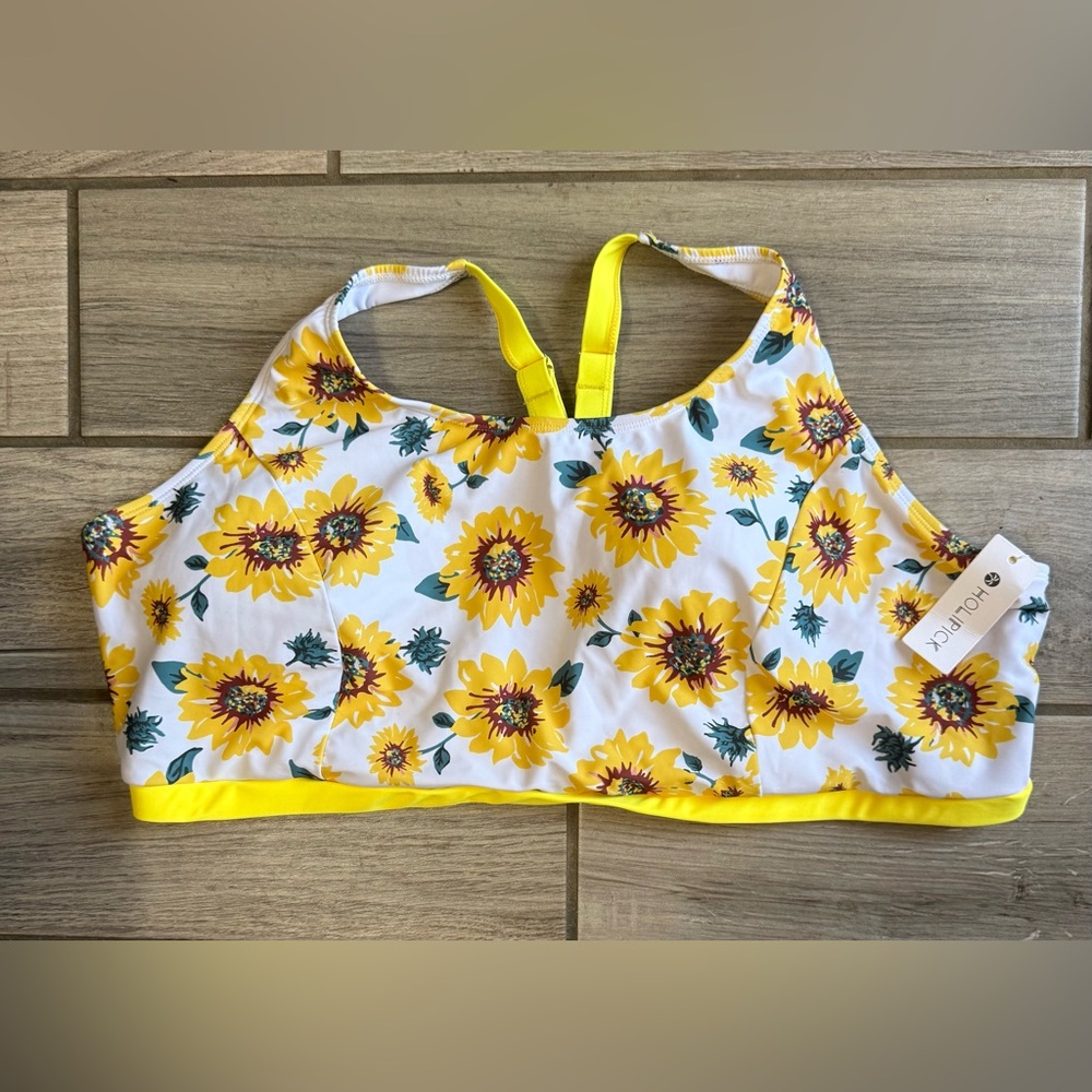 HOLIPICK NWT Women’s Sunflower Bathing Suit Top 28W